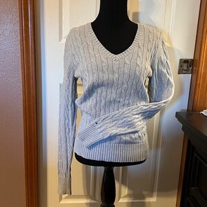 Tommy Hilfiger Light Gray Cable Knit Sweater
